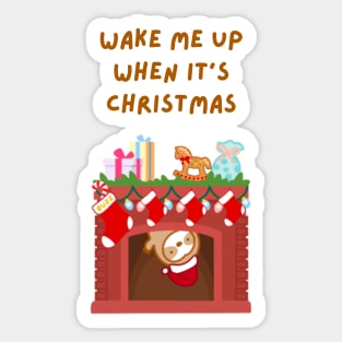 Wake Me Up When It’s Christmas Sloth Sticker